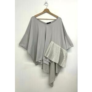 Kedziorek Lagenlook Oversized Asymmetrical Art To Wear Pleated Top - Size 40
